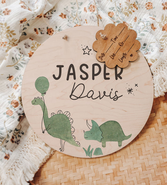 Dinosaur Hospital Door Hanger, Hospital Name Sign, Boy Door Hanger, Baby Doorhanger, Nursery Name Sign, Newborn Birth Stats, Shower Gift