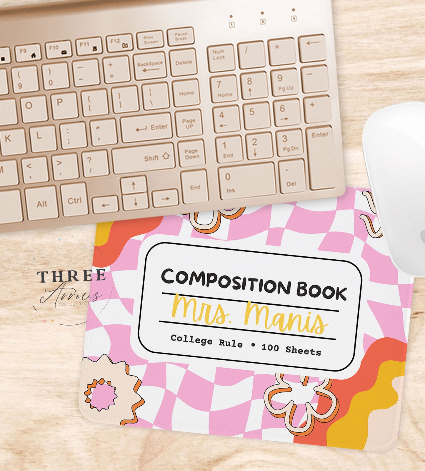 Personalized Teacher Mouse Pad, Composition Book, Teacher Appreciation Week Gift, Teacher Desk, Back to School, Teachers Day Mousepad