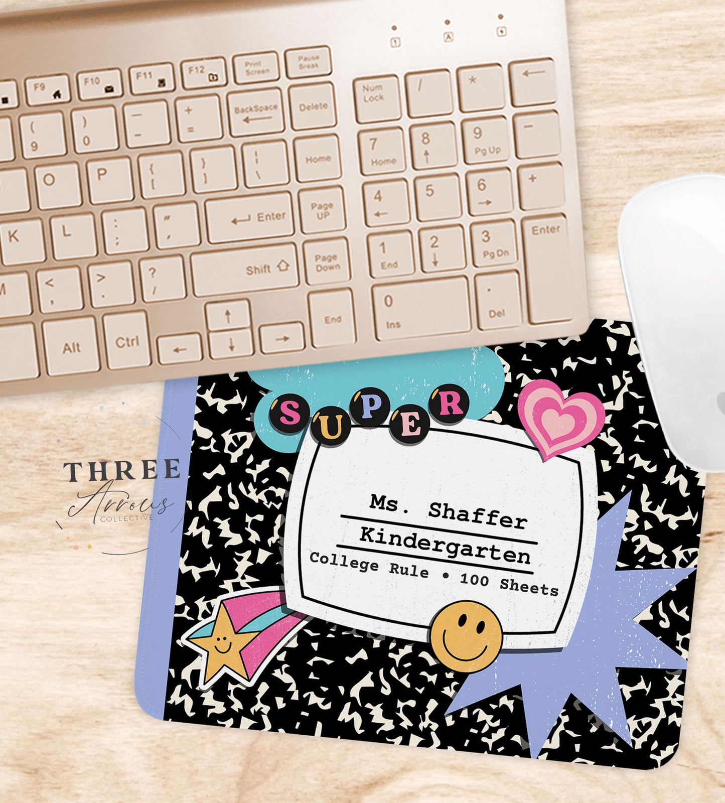 Personalized Teacher Mouse Pad, Composition Book, Teacher Appreciation Week Gift, Teacher Desk, Back to School, Teachers Day Mousepad