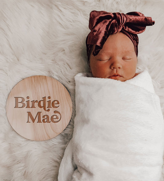 Engraved Name Baby Announcement Sign