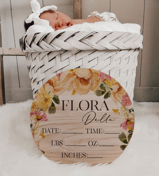 Flora Della - Spring Flowers Birth Stats Sign FLD001