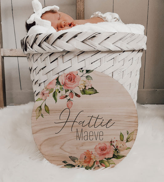 Hattie - Rose Name Announcement Sign - HA002