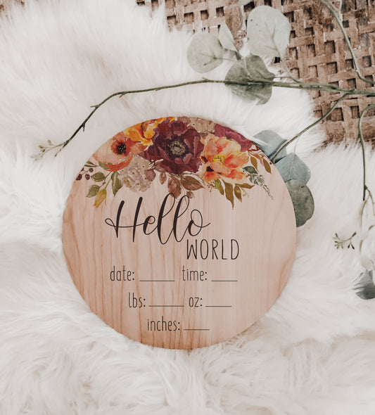 Bernadette - Hello World Birth Stats Sign - BD001b