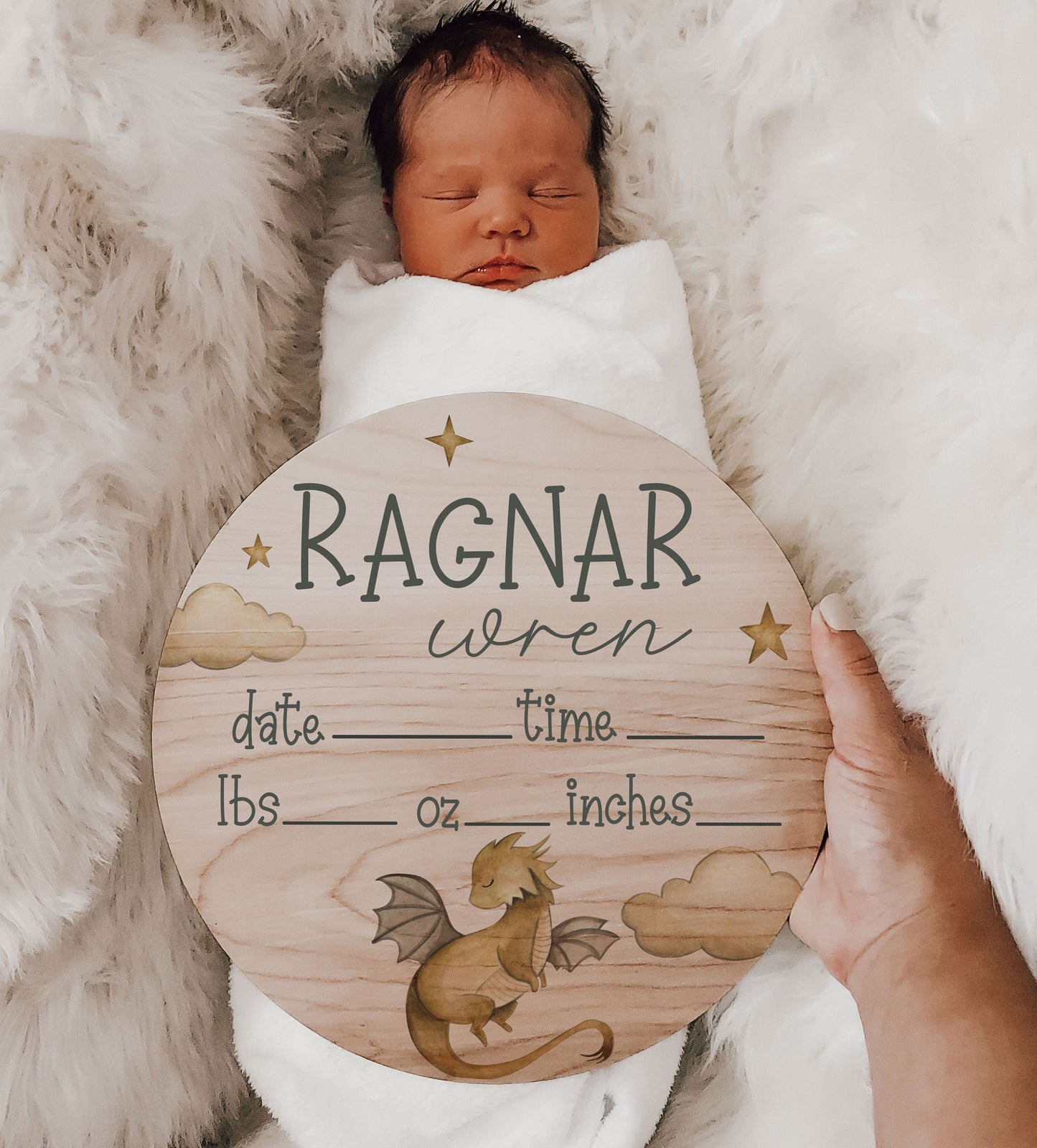 Fairytale Dragons Name Announcement Sign Birth Stats