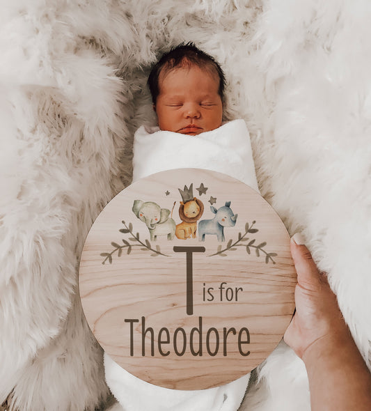 Theodore - Safari Name Announcement Sign - TH002